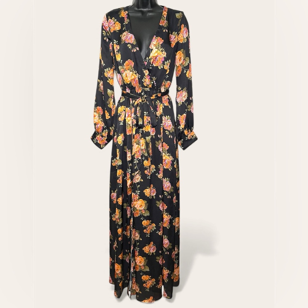 Vici Black Floral Long Sleeve Dress